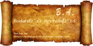 Budaházi Archibáld névjegykártya